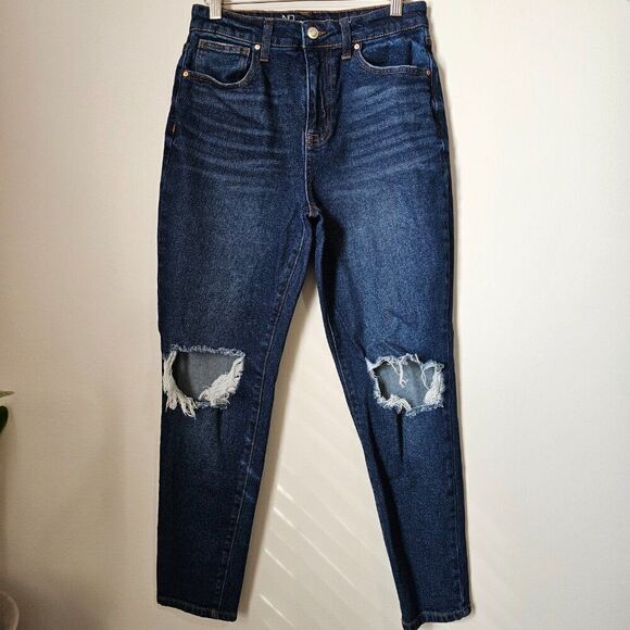 EUC NO BOUNDARIES HIGH RISE RIPPED KNEES JEANS JUNIORS SIZE 9 - Picture 1 of 16